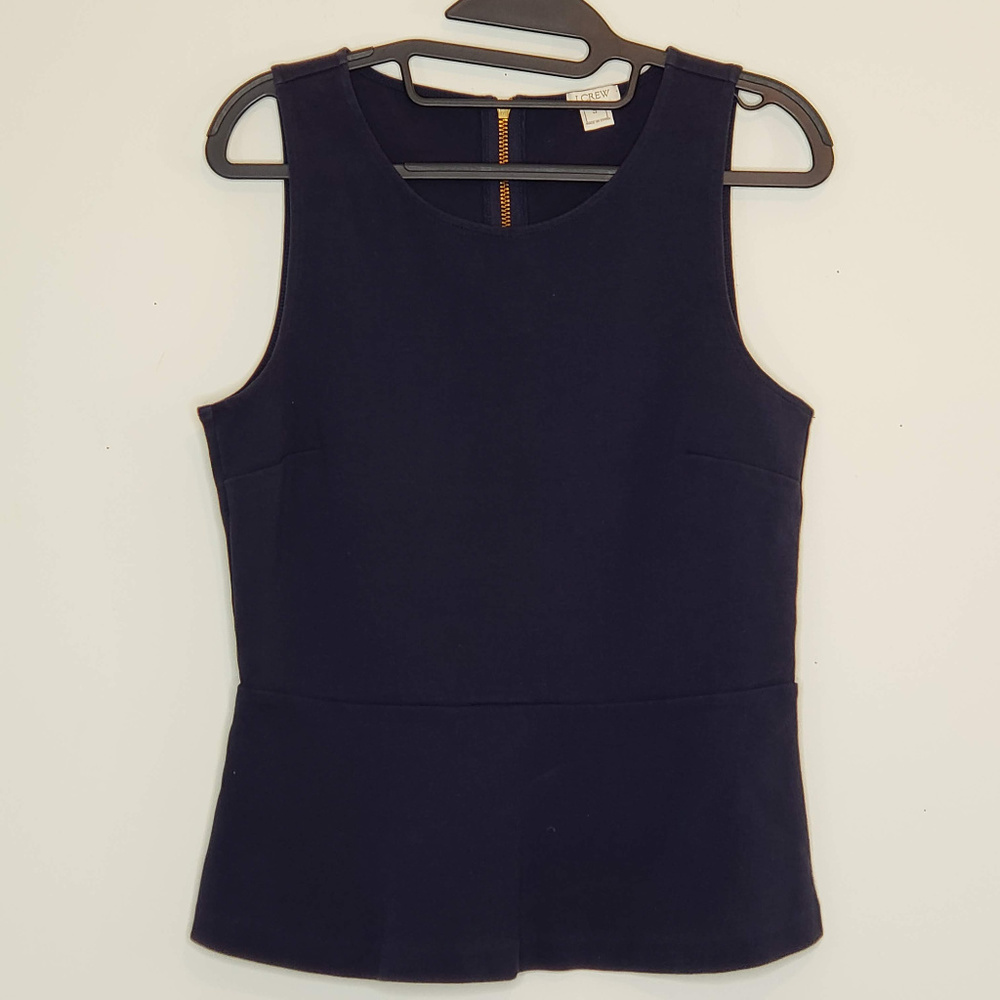 J. Crew Factory navy peplum tank top